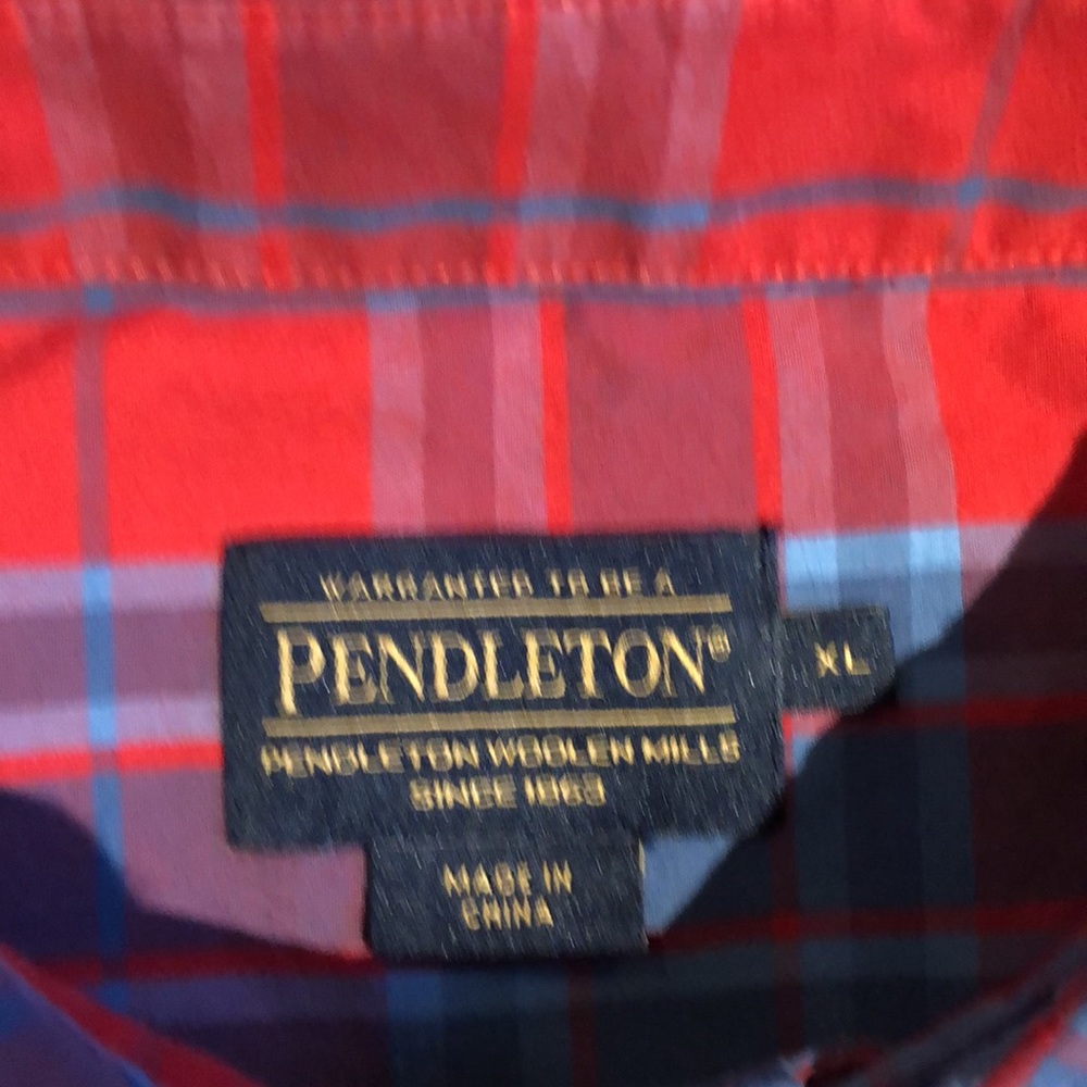 Pendleton Red And Blue Plaid Button Down - image 3